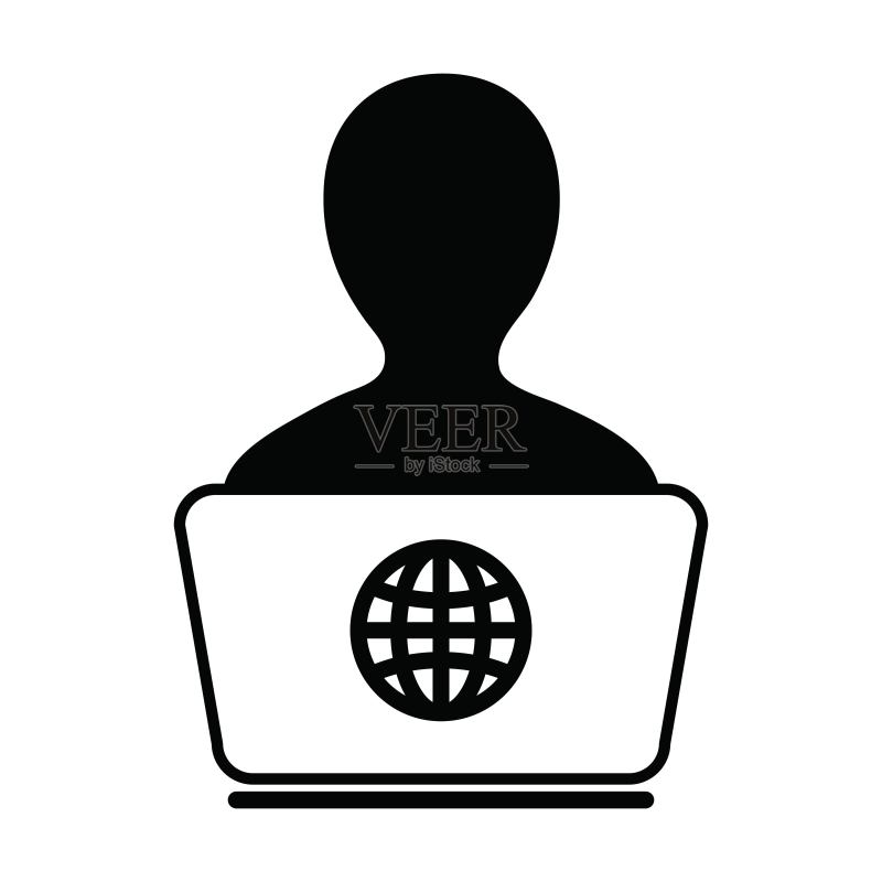 使用笔记本电脑的办公人员图标图标素材
