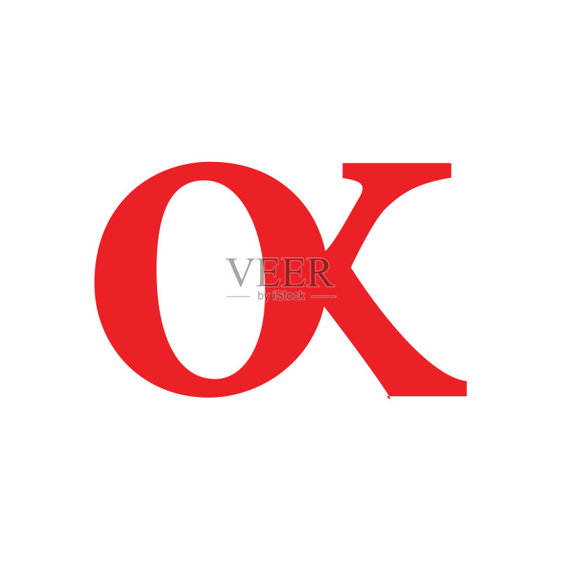 OK字母简约曲线Logo图标素材
