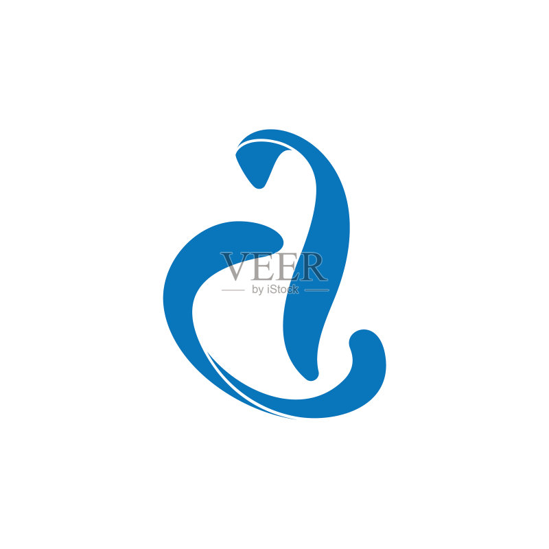 字母A简约渐变3D logo图标素材