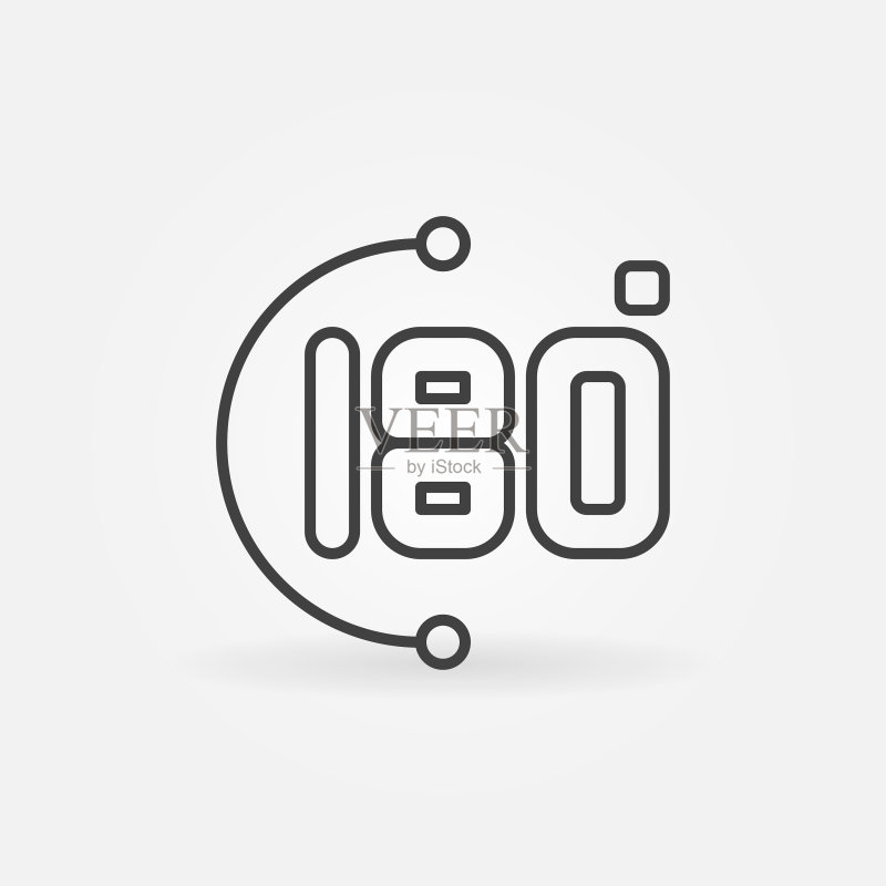 180度线性概念图标或标志图标素材