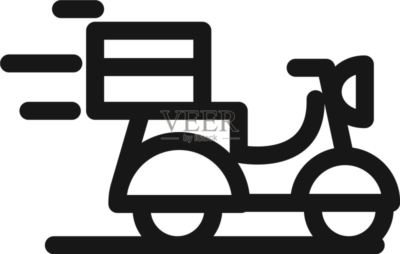 滑板车运输箱递送货物服务图标素材