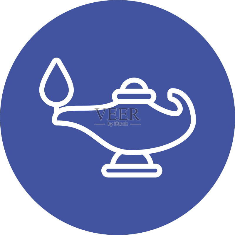 带有火焰图标的魔法灯图标素材