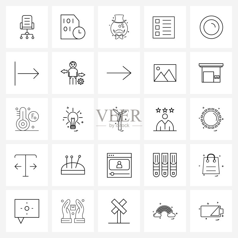 UI基础线性图标25:家具点图标素材