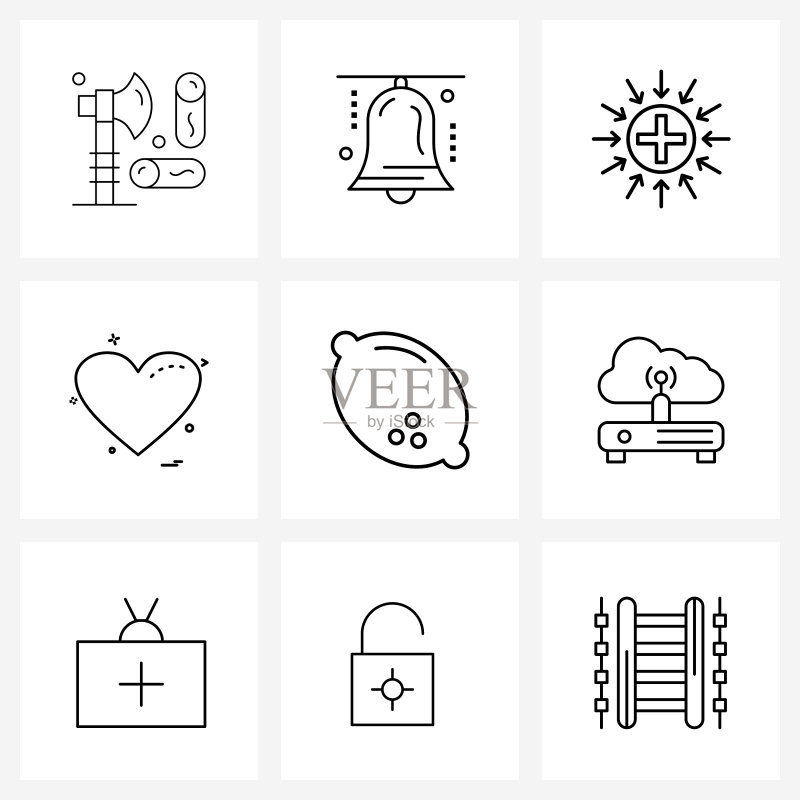 现代线条柠檬简约线条图标图标素材