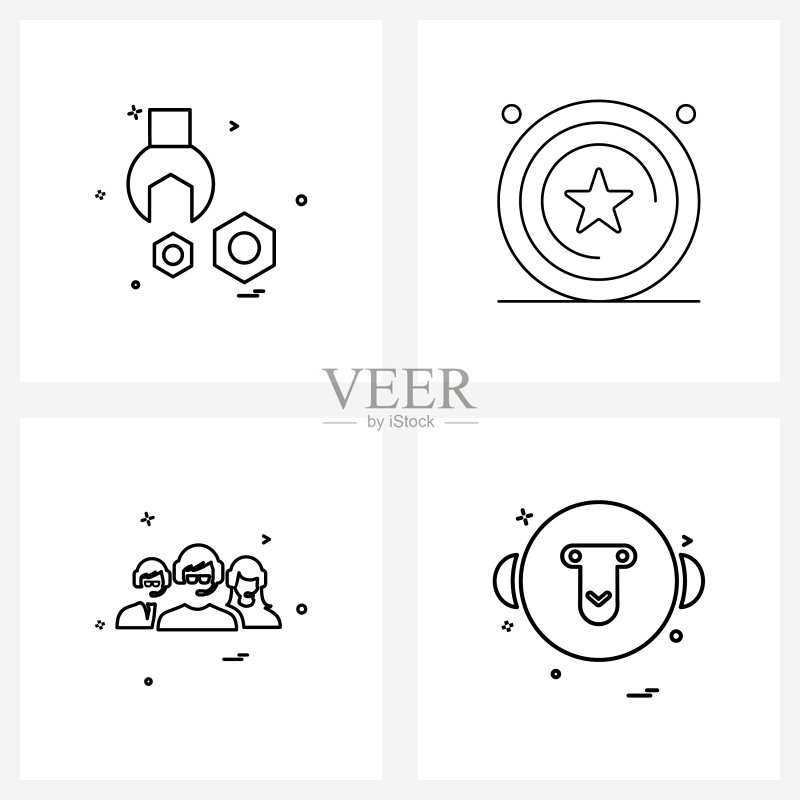 工具螺母的线性图标符号图标素材