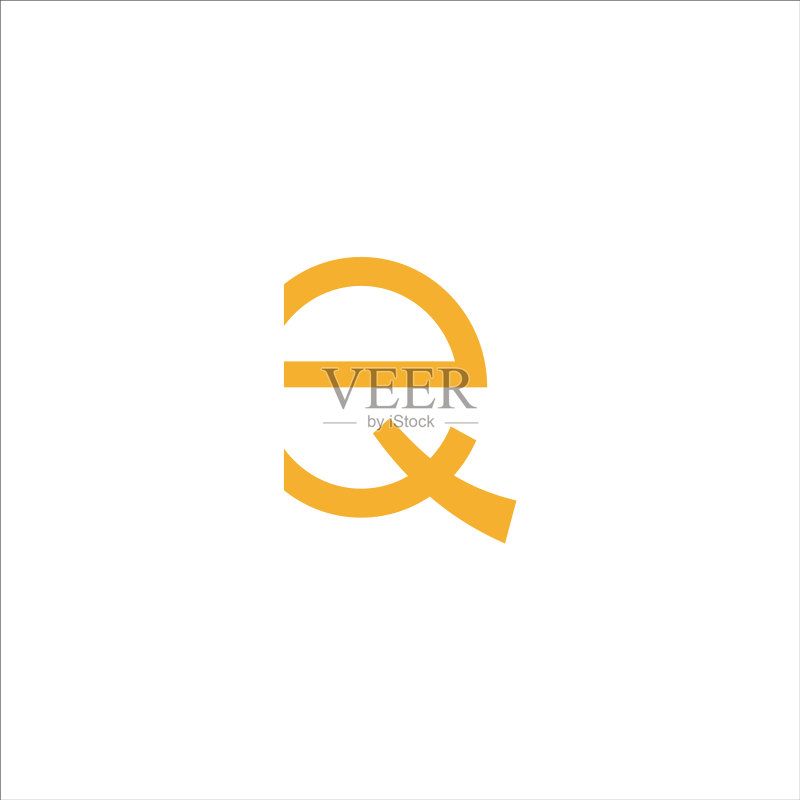 首字母EQ或QE标志设计模板图标素材