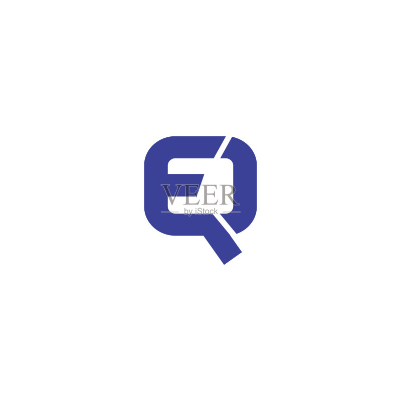 首字母EQ或QE标志设计模板图标素材