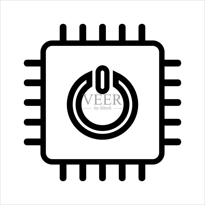 电脑CPU电源图标矢量素材图标素材