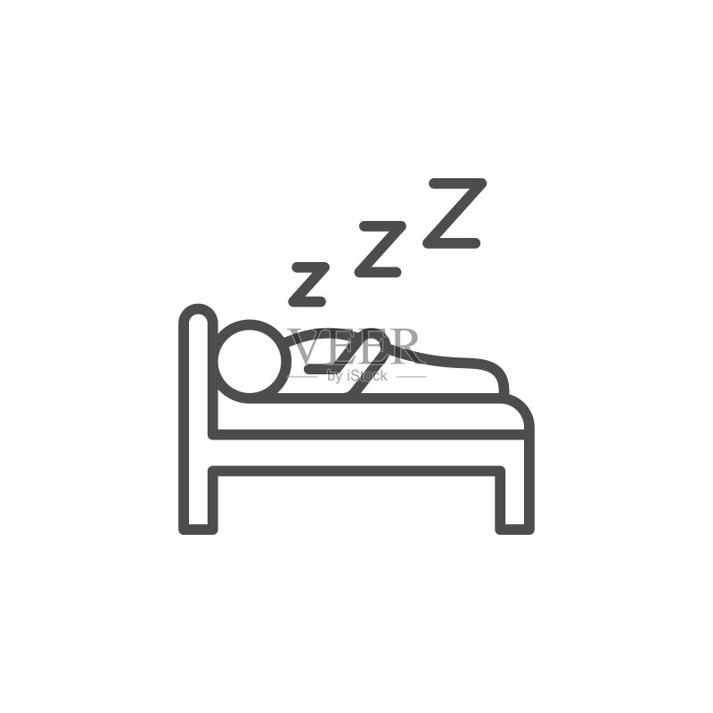 睡眠或梦境线条轮廓图标图标素材