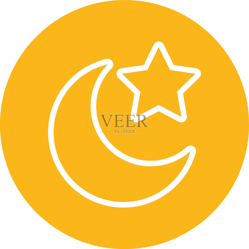 星月之夜孤立风格图标图标素材
