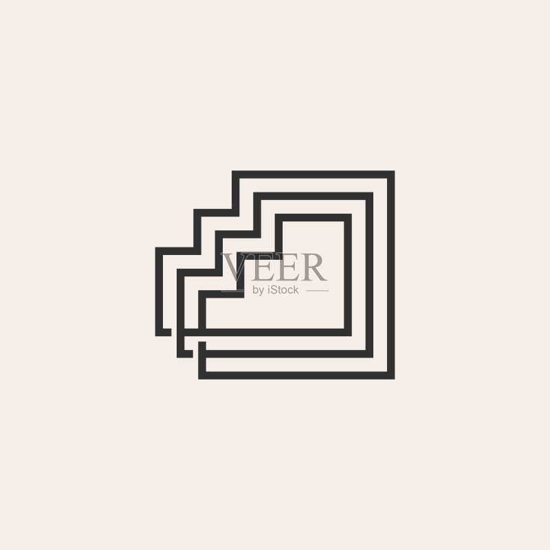 楼梯方式时尚复古矢量图标插画图标素材