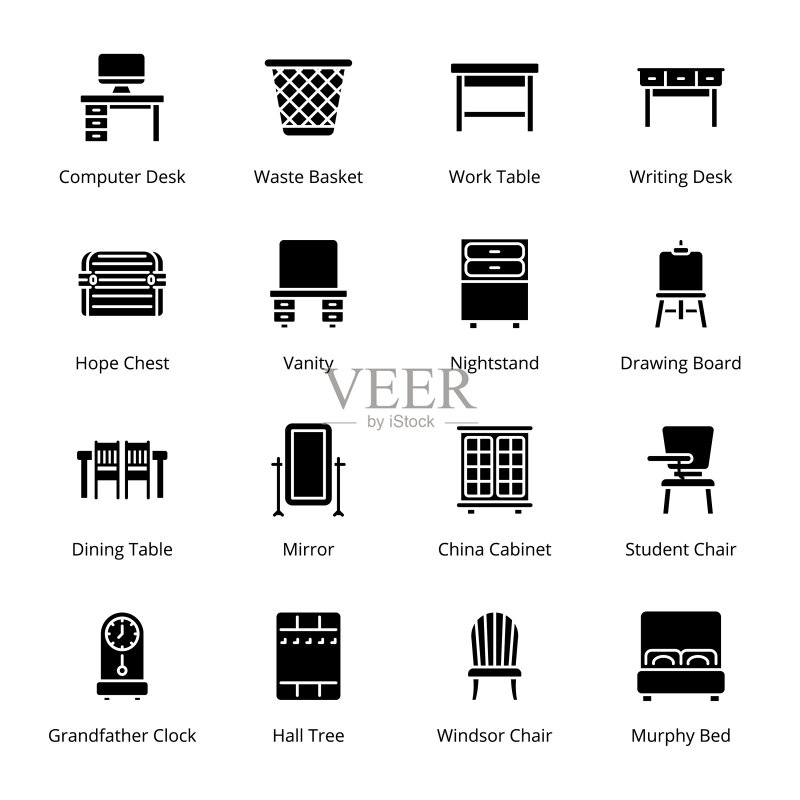 家具glyph图标图标素材