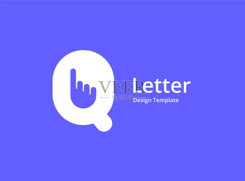 字母Q手形标志图标设计模板元素图标素材