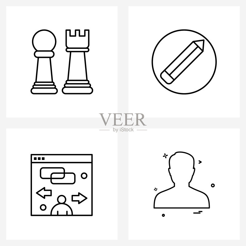 4个通用像素完美图标:国际象棋图标素材