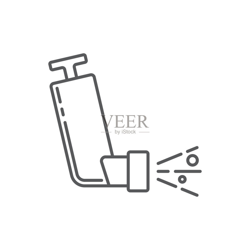 白色背景上的哮喘吸入器图标图标素材