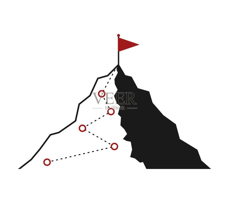 登山路线顶峰图标图标素材