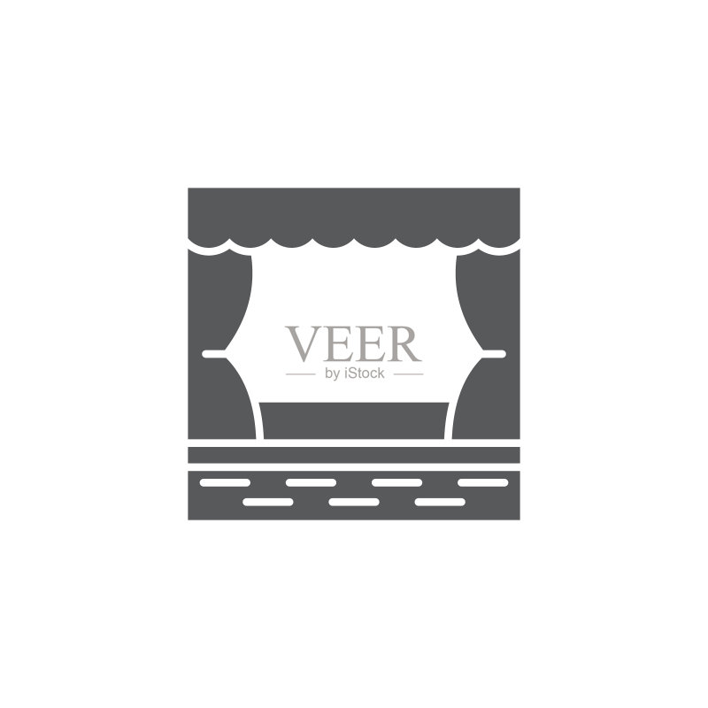 白色背景上的剧院图标符号舞台图标素材