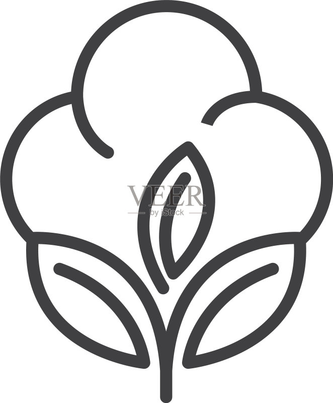 棉花花朵图标模板图标素材
