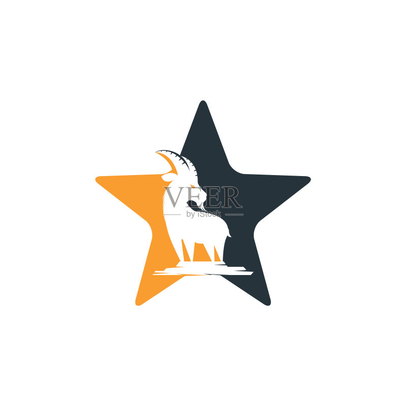 星星山羊Logo模板设计图标素材