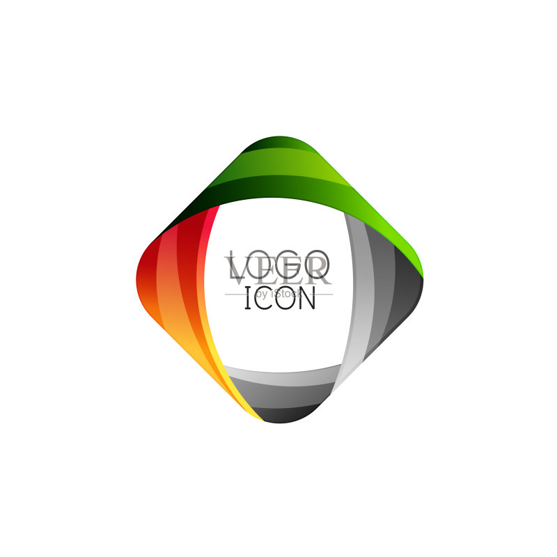 商业时尚几何方形Logo设计图标素材