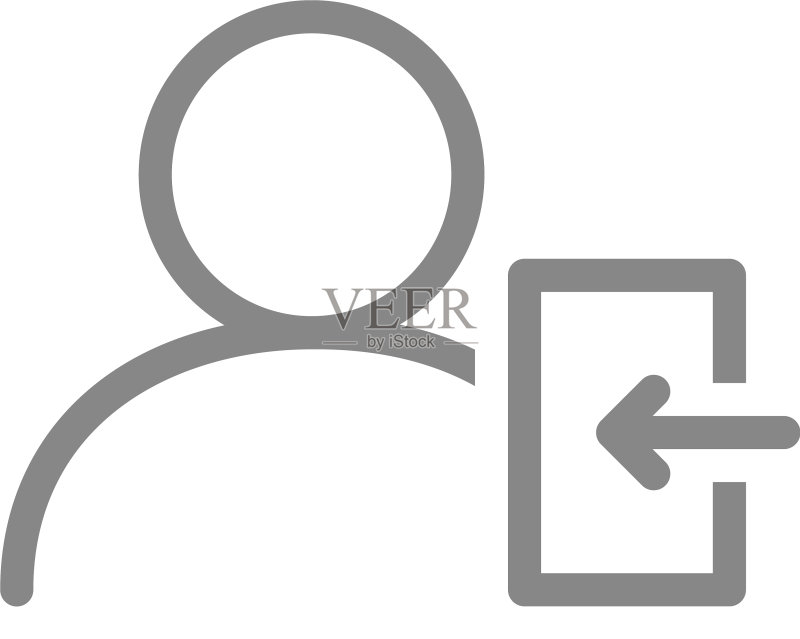 带入口标志线条图标的用户个人资料图标素材