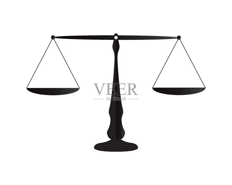 白色背景上的天秤图标图标素材