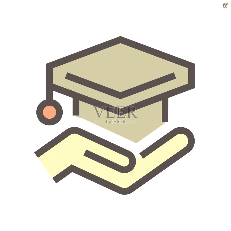 学士帽图标设计商业培训图标素材