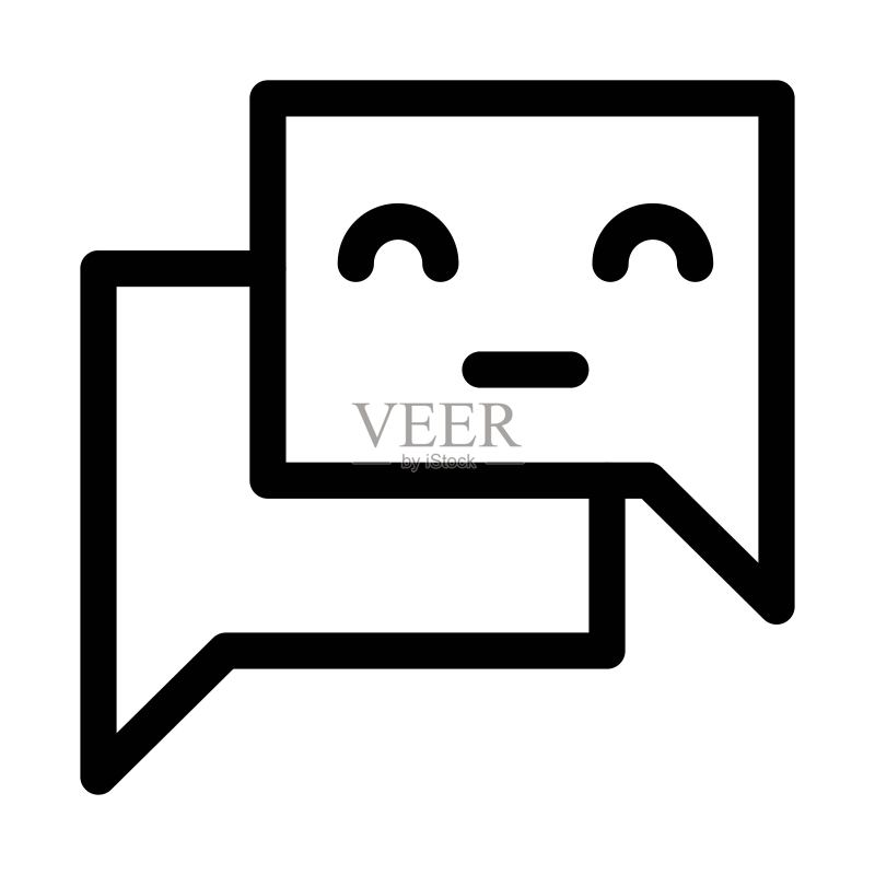 对话气泡图标在线交流符号图标素材