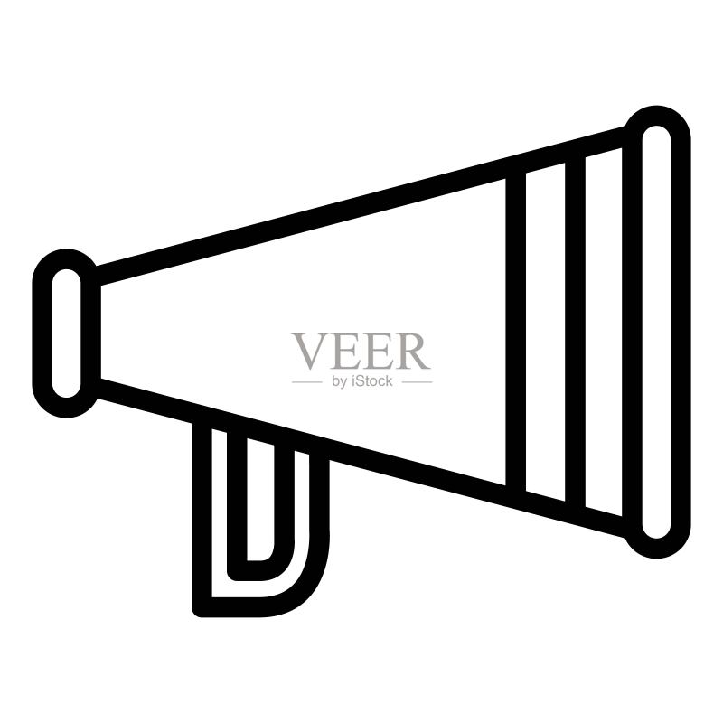 喇叭图标:电动扩音器符号,扬声器标志图标素材