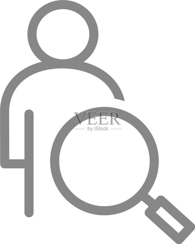 用户资料放大镜线条图标素材