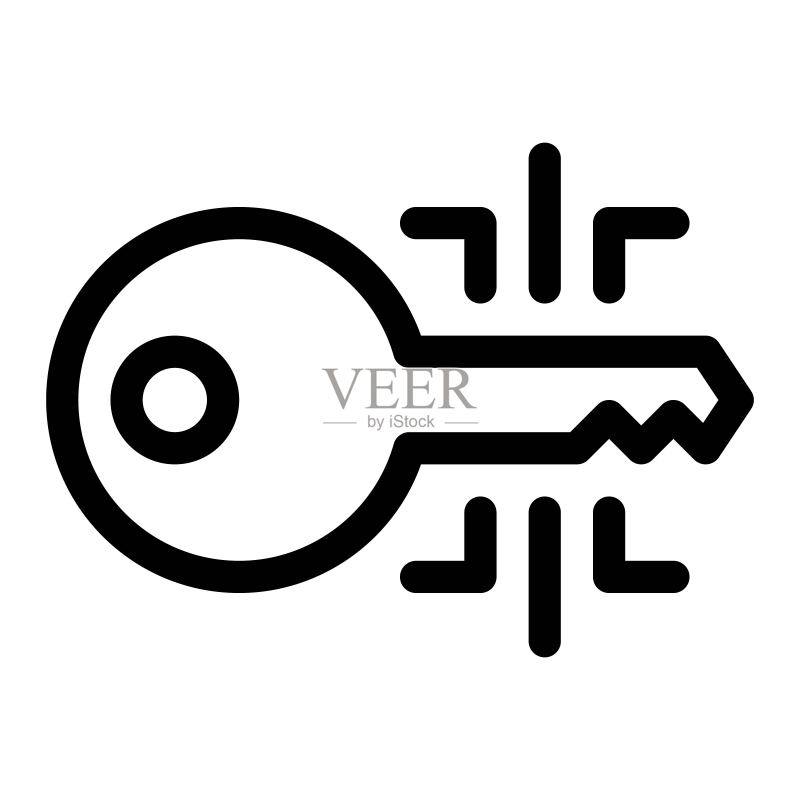 数字密钥图标:加密货币私钥标志图标素材