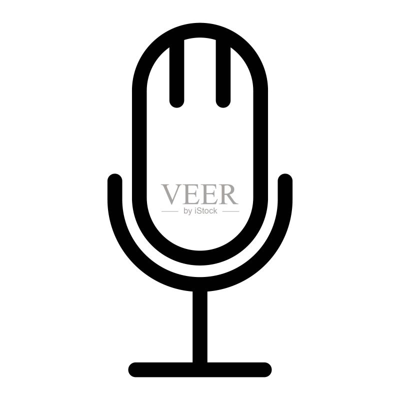 麦克风图标,广播麦克风符号,卡拉OK标志,完美的Web和移动UI概念图标图标素材