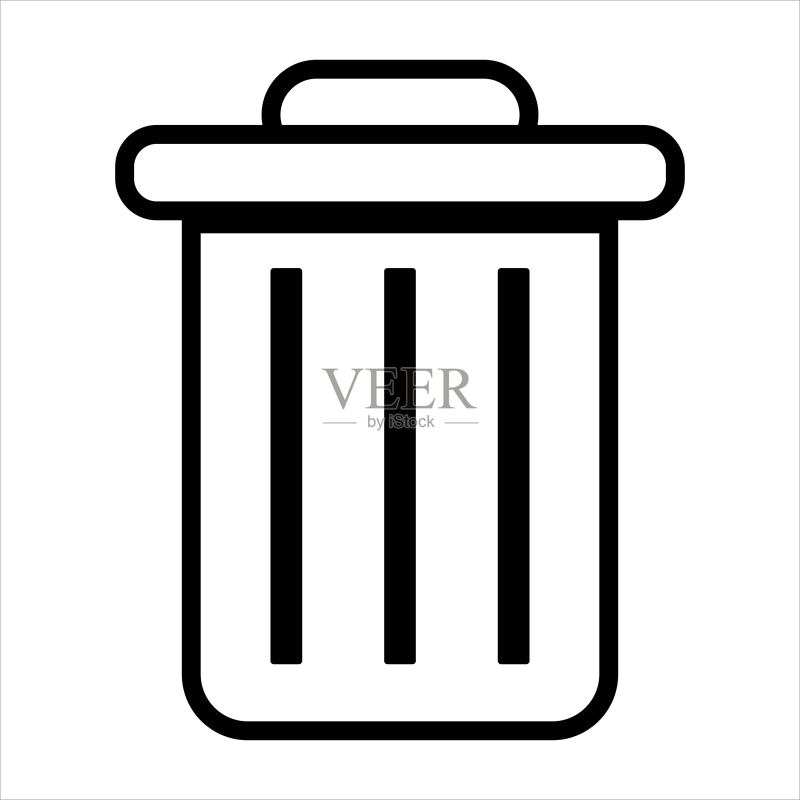 垃圾桶图标。删除符号。垃圾箱,回收箱图标图标素材