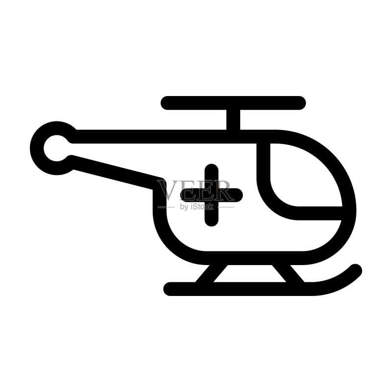 医疗直升机图标:救护直升机图标图标素材