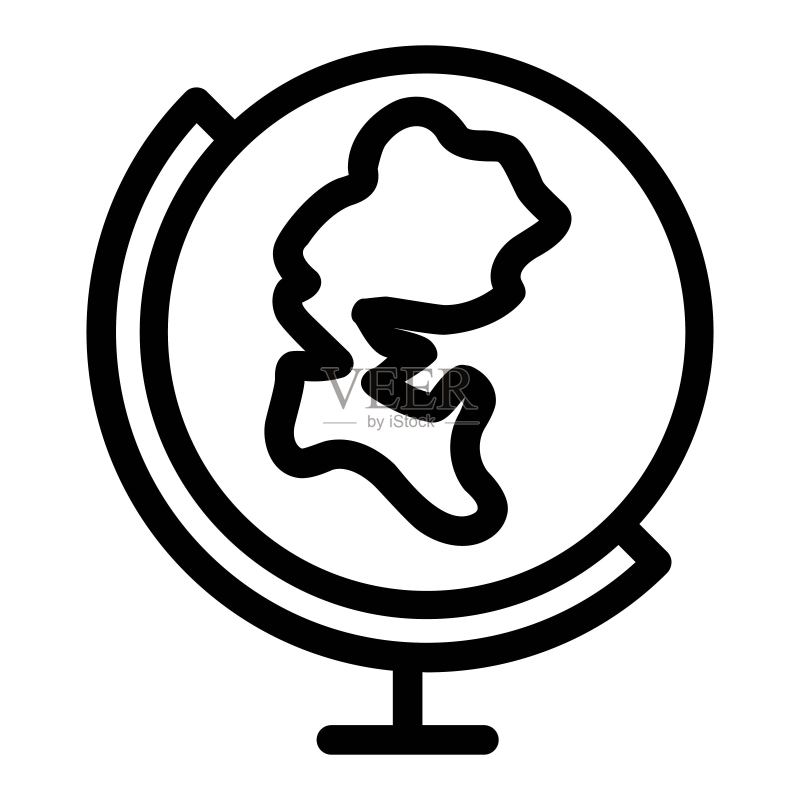 线性风格的地球图标图标素材
