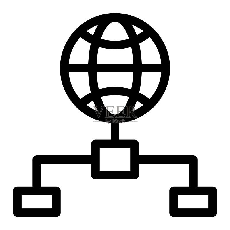 全球网络图标:互联网无线连接设计,适用于移动和网页图标素材