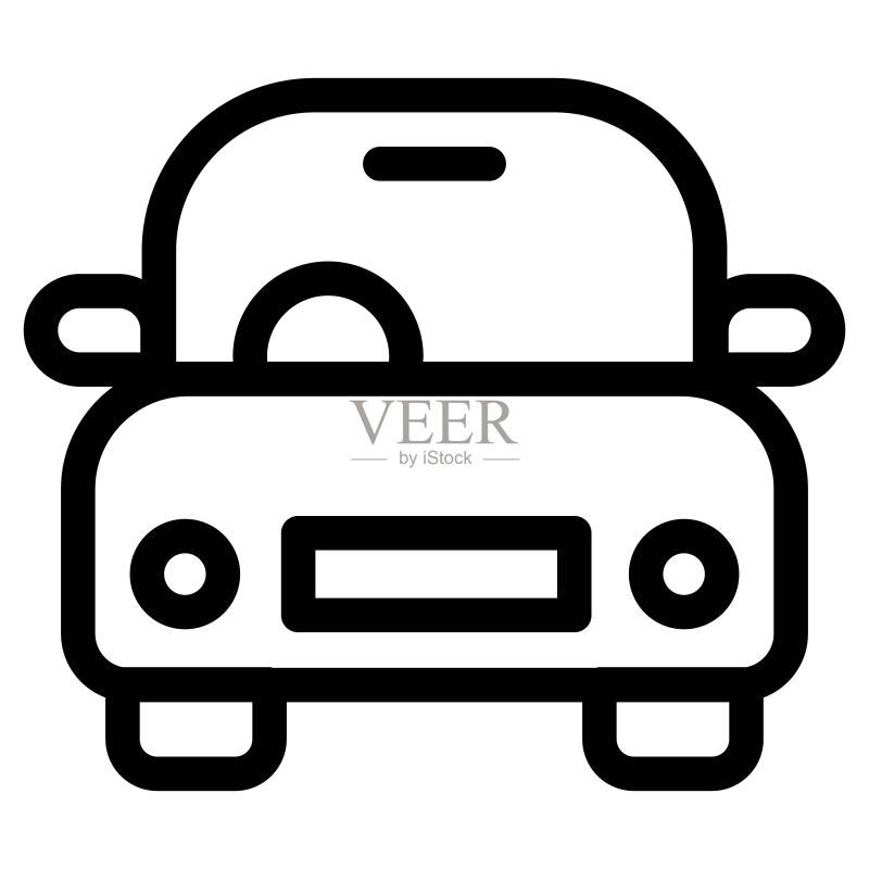 出租车图标,出租车交通运输标志图标素材