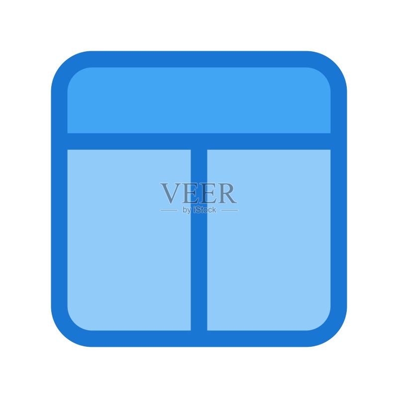 屏幕布局图标插画,白色背景,Web和移动UI设计元素图标素材
