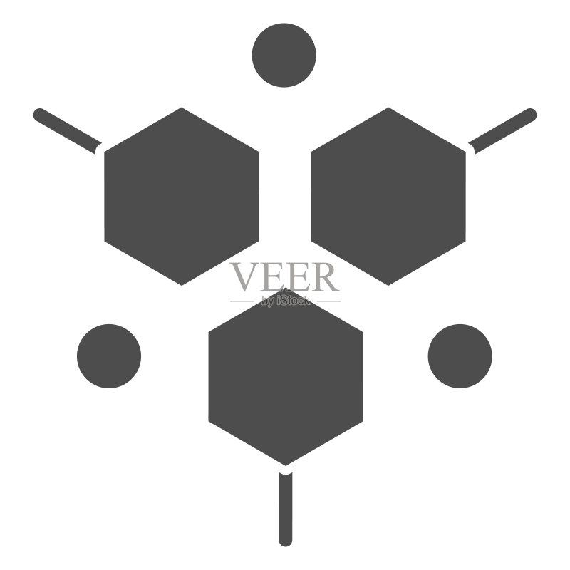 分子结构实体图标医学测试概念DNA测试白色背景分子图标字形样式移动概念和网页设计矢量图形图标素材