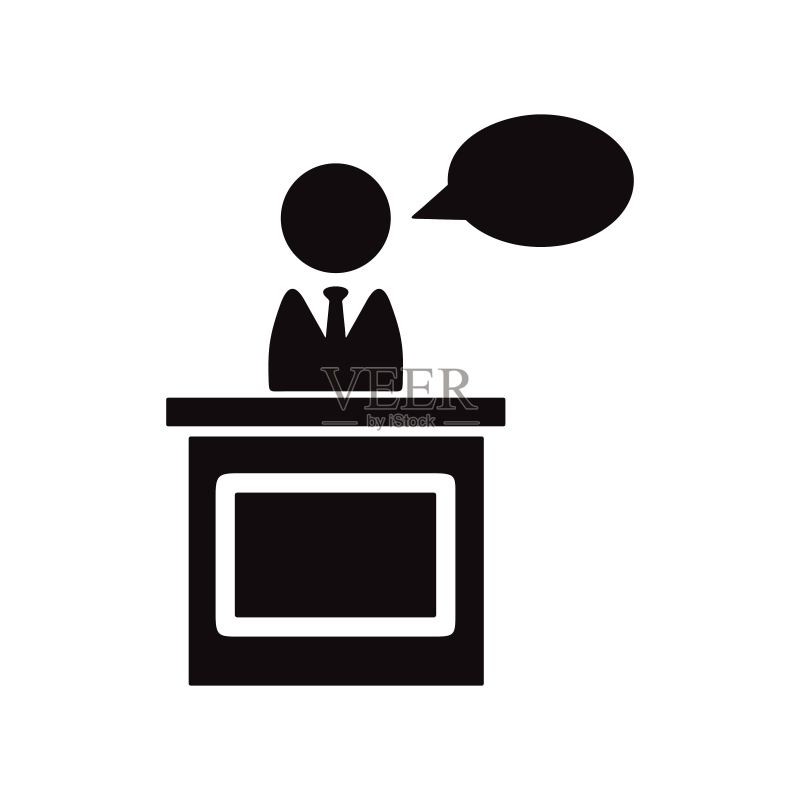 公共演讲者图标插图:论坛演讲标志图标素材