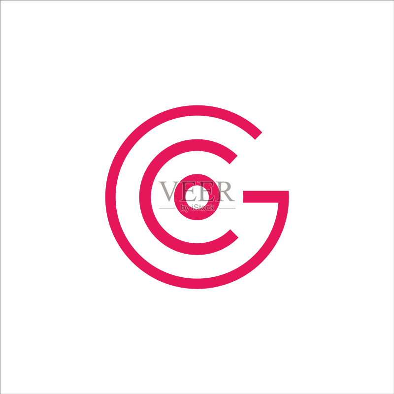 首字母GC或CG标志设计模板图标素材