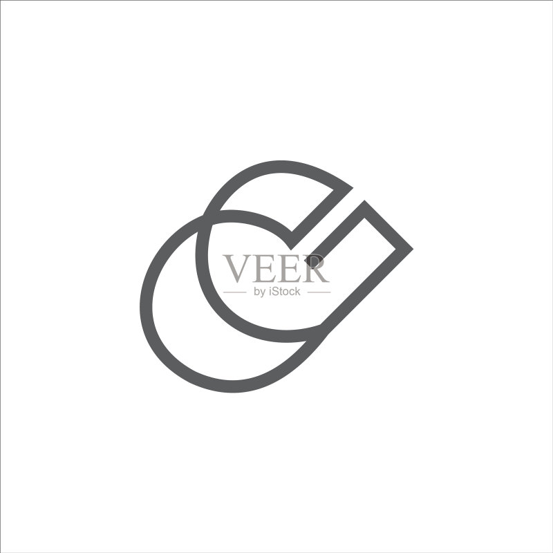 首字母GC或CG标志设计模板图标素材