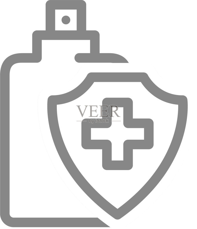 消毒喷雾剂清洁用品线性图标图标素材
