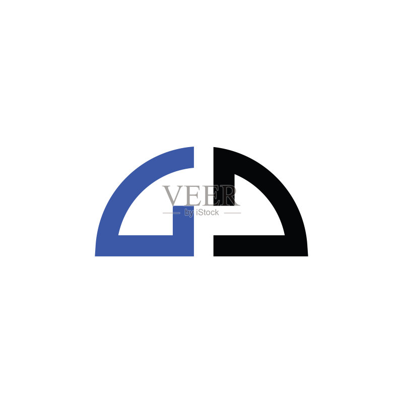 GD或DG首字母标志设计模板图标素材