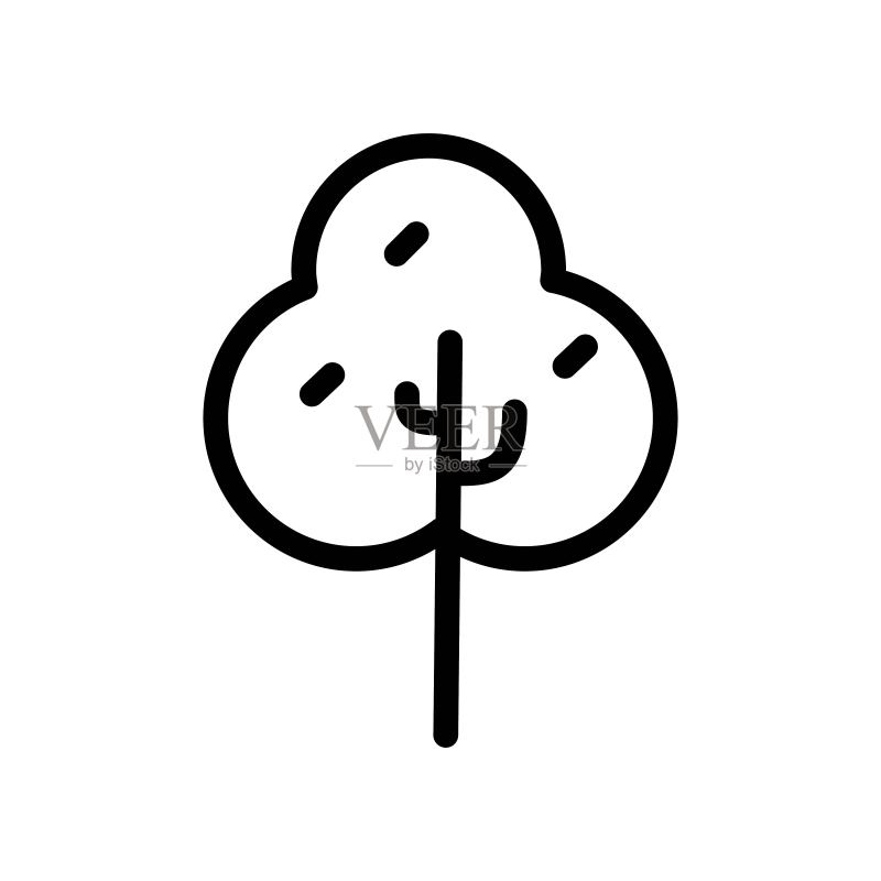 白色背景上的简易树形线性设计图标插图图标素材