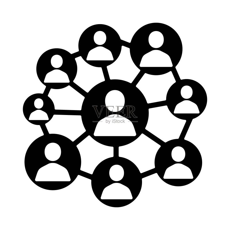 社交连接图标。网络标志。图标素材