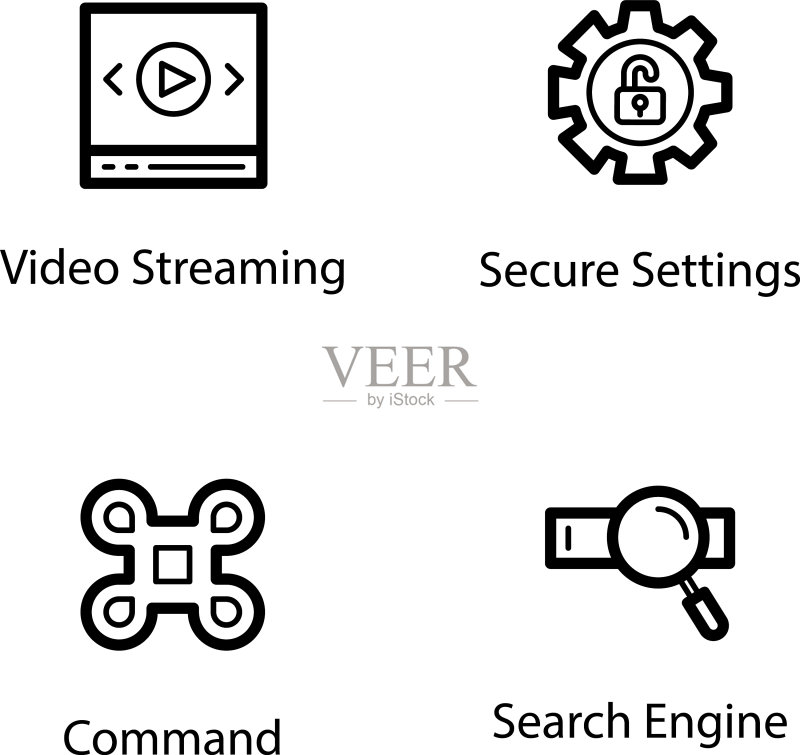 SEO线性图标包图标素材