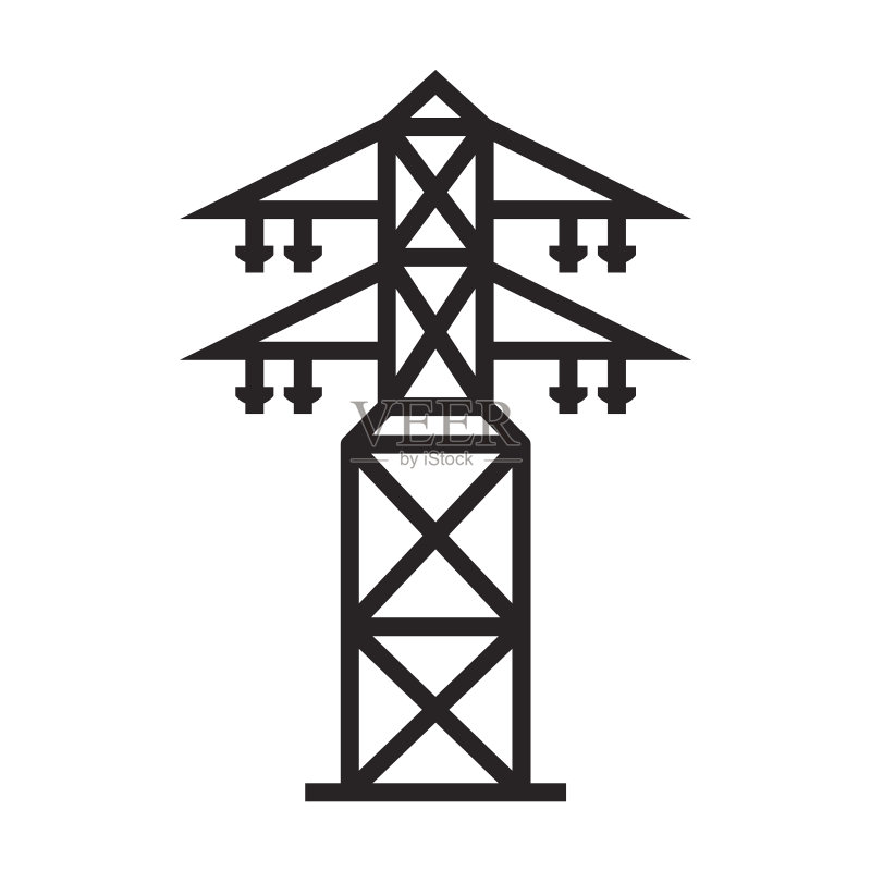 黑色电线杆图标图标素材