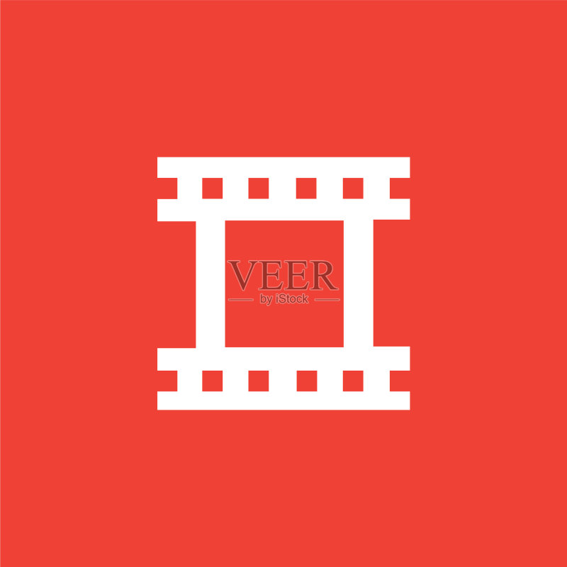红色背景上的胶片图标图标素材