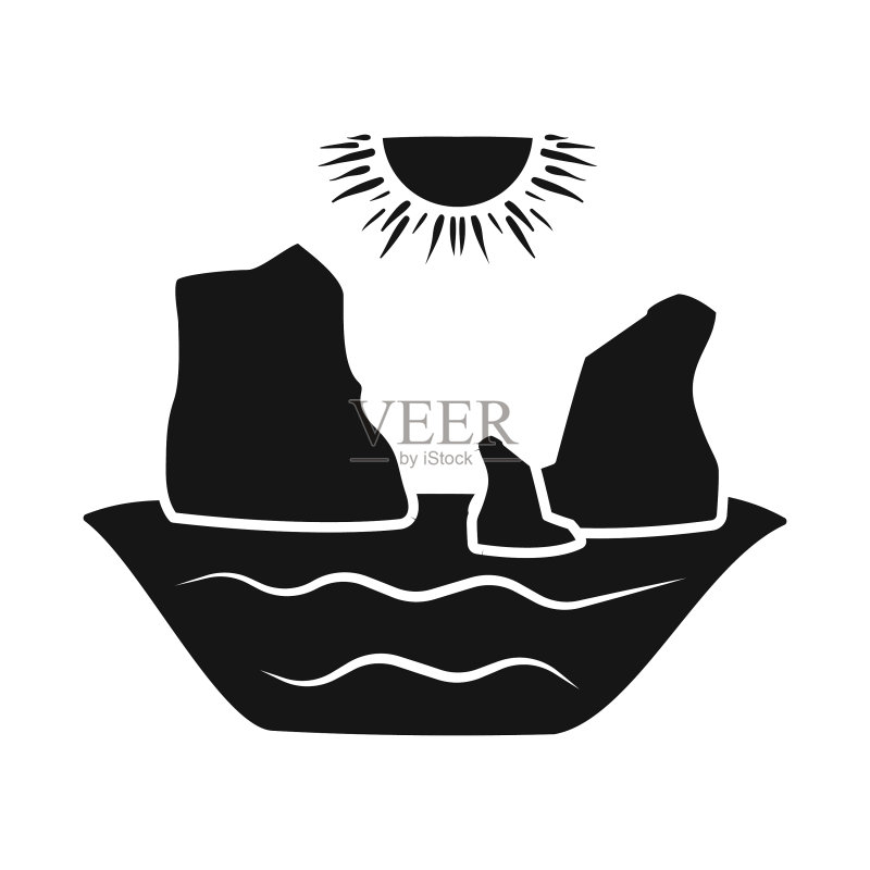 岩石海湾标志图标素材